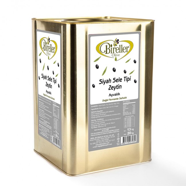 Bireller Ayvalık Siyah Zeytin Gemlik Tipi 14 Kg
