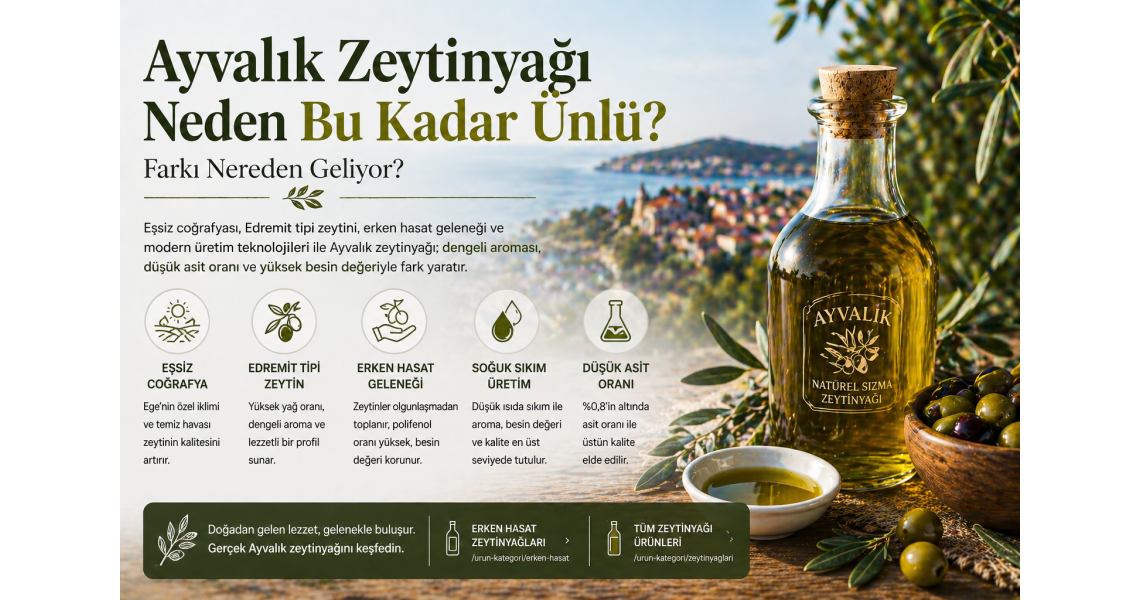 Ayvalık Zeytinyağı Neden Bu Kadar Ünlü? Farkı Nereden Geliyor?