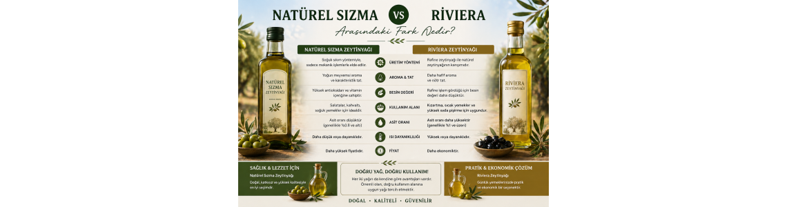 Natürel Sızma Zeytinyağı ile Riviera Arasındaki Fark Nedir?