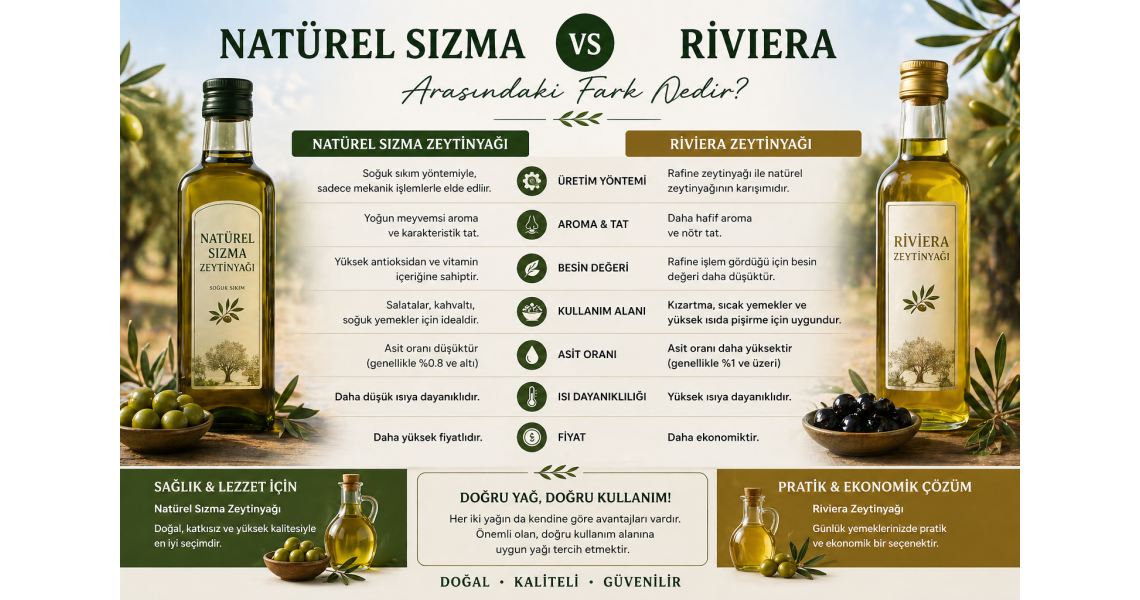 Natürel Sızma Zeytinyağı ile Riviera Arasındaki Fark Nedir?