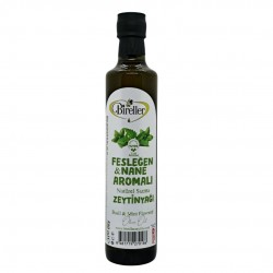 Soğuk Sıkım Fesleğen ve Nane Aromalı Sızma Zeytinyağ 500 Ml