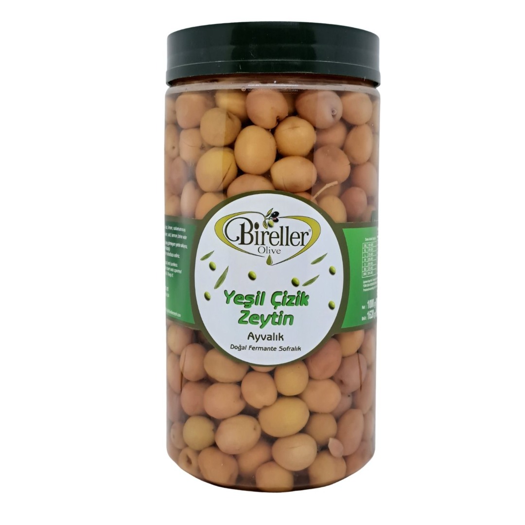 Bireller Ayvalık Yeşil Zeytin Çizik 1 Kg