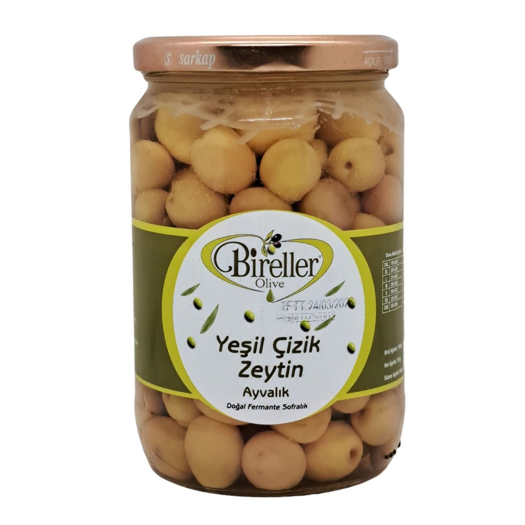 Bireller Ayvalık Yeşil Zeytin Çizik 500 Gr